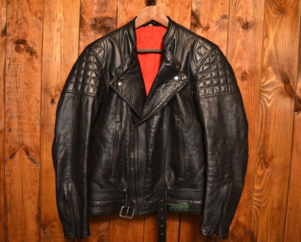 ITALY PERFECTO AVIAKIT 70's TEXPORT VINTAGE RIDERS MOTORCYCLE LEATHER  JACKET L42