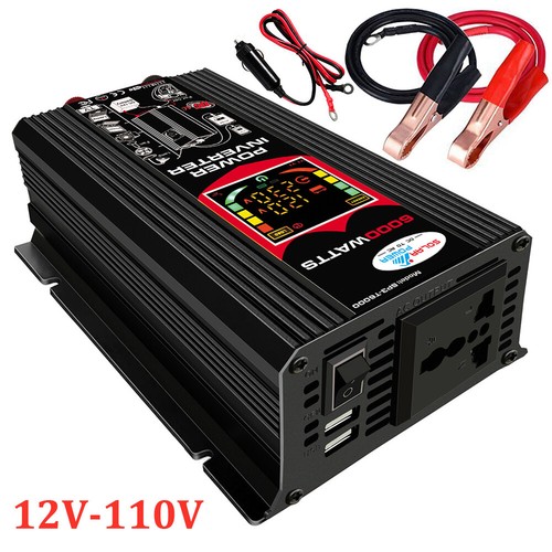 DC 12V To AC 110V 6000W Car Power Inverter LCD Display Dual USB Ports Inverter - Bild 5 von 5
