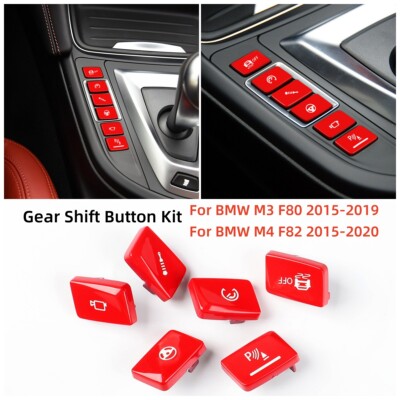 Red For BMW M3 F80 2015-2019 M4 F82 2015-2020 Car Gear Shift Switch Button Cover