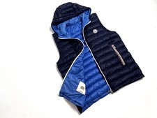 Auth Men's MONCLER NAPLES Tib Blue Down Puffer Logo Vest Gilet Jacket - 3