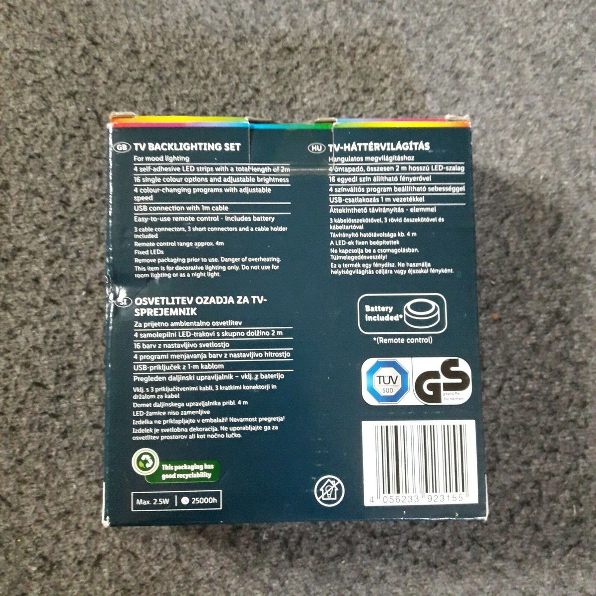 Livarnolux TV Backlighting Set 4 Adhesive LED 2m 16 Colour Made