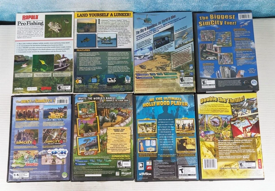 Lot of 8 PC Games DVD CDROM Simulation Fishing Small Box Manuals GOOD-LN BOX#E - Image 3 of 4