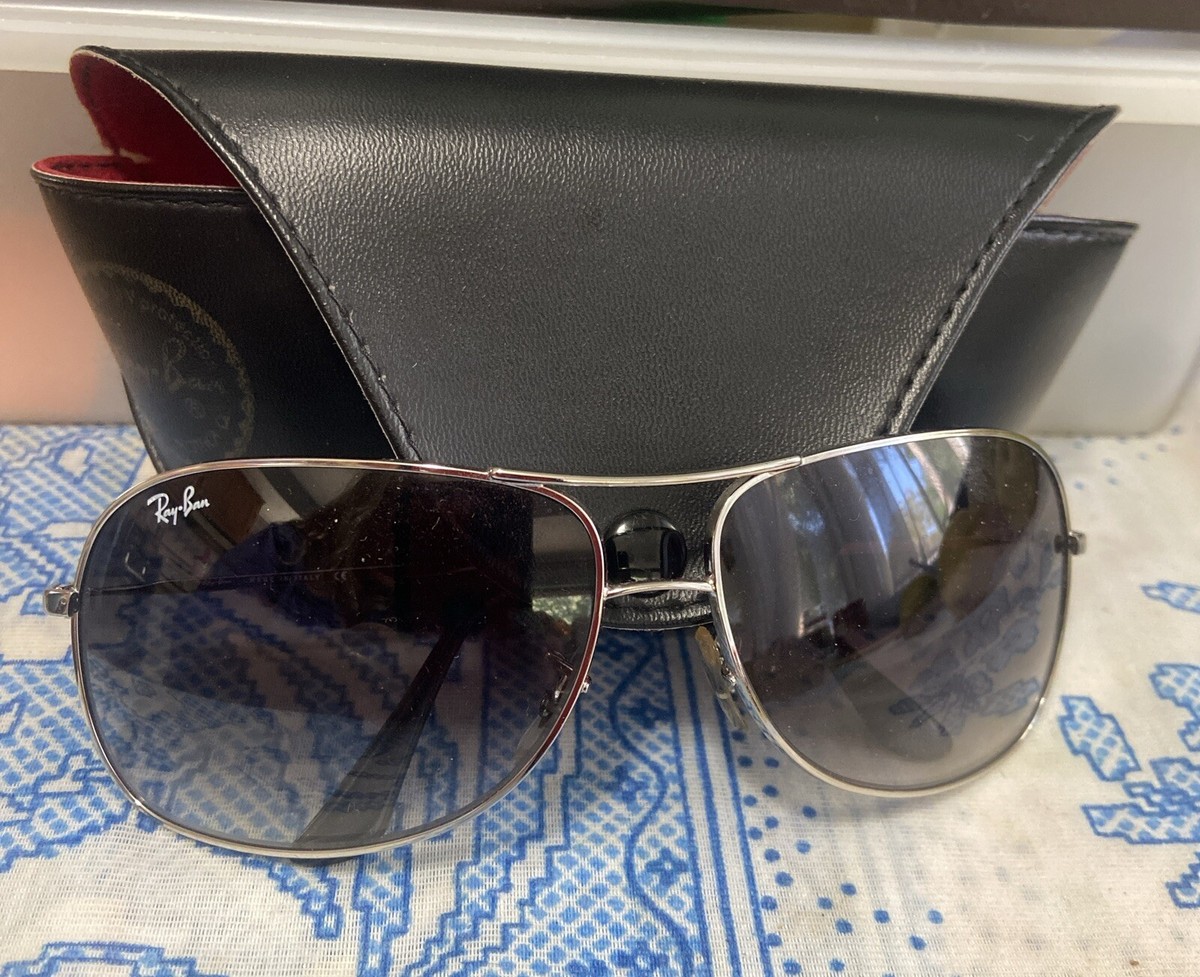 Ray Ban RB-3267 Chrome Frame Sunglasses Gray Gradient Lenses With Case
