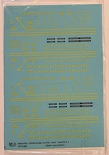 K4 SUPPLY HO DECAL-NASHVILLE, CHATTANOOGA & ST LOUIS STREAM LOCO-YELLOW LETT