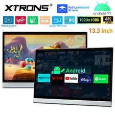 2PCS Active Portable 13.3'' FHD Android 32GB Car TV Headrest Monitor WiFi HDMI