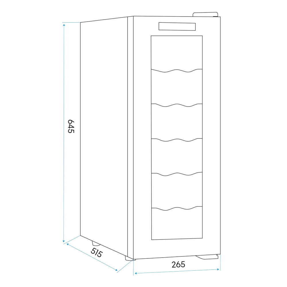 Baridi 12 Bottle Wine Cooler Fridge with Digital Touch Screen Controls