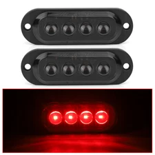 Amber Red Marker Lights LED Truck Trailer Oval Clearance Side Light Smoke Lens