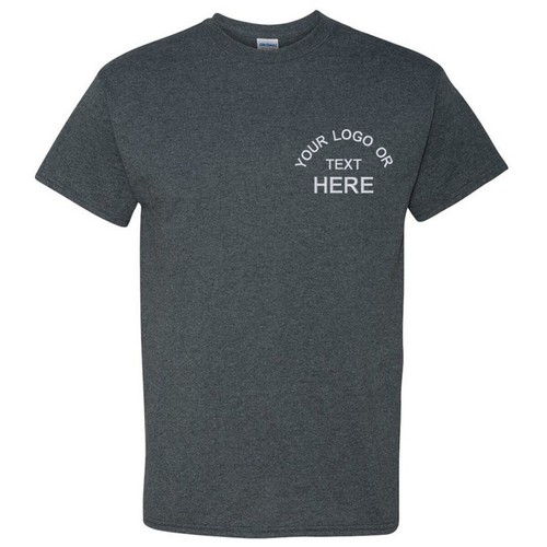 Custom Embroidered T-Shirt Personalized With Your Text Logo Gildan Heavy Cotton - Picture 7 of 12