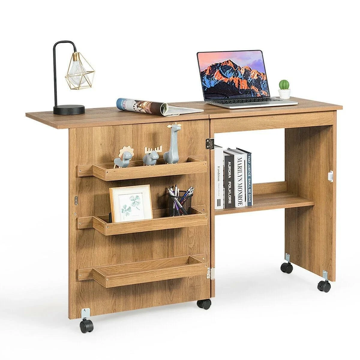 Gymax folding computer desk deals