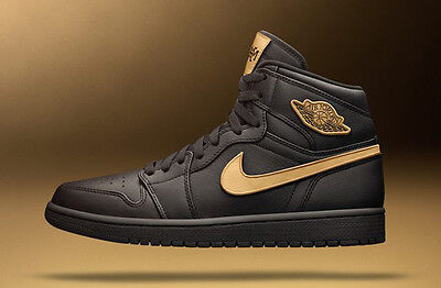 2017 Nike Air Jordan 1 Retro High BHM Black Gold Size 9.5 2017 Nike Air Jordan 1 Retro High BHM Black Gold Size 9.5