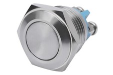 1/2" Silver Flat Momentary Stainless Steel Metal Push Button Switch 12mm 12V