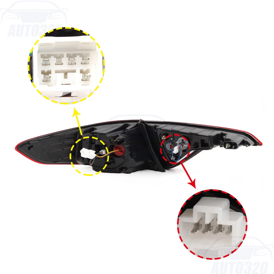 Pair Set LED Tail Lights For Hyundai Sonata 2015 2016 2017 Rear Lamps Left+Right - Image 4 of 4