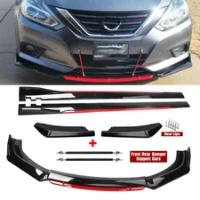 For Nissan Maxima Sedan Front Bumper Lip Spoiler Splitter Side Skirt Gloss Black