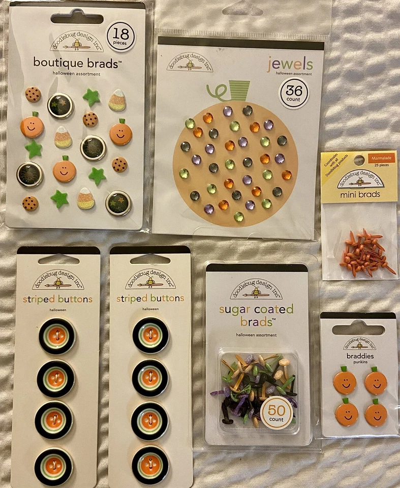 Lot Of Halloween Themed Stickers, Brads, Buttons, Etc Jolee’s Boutique Doodlebug - Image 2 of 3