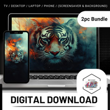 Lexica mystical tiger - Laptop  Phone 2PC Digital Download Background SKU41