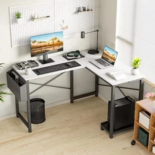 50 Inch L Shaped Computer Desk Gaming Corner Home Office Writing PC Wooden Table
