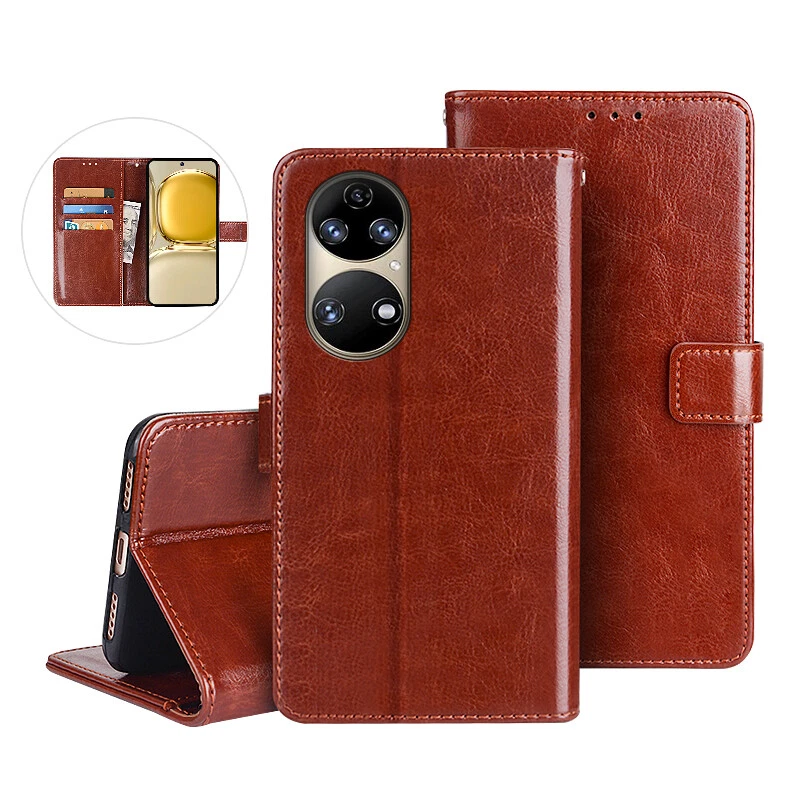 For Huawei P50 Pro P40 Lite E P30 Pro Case Flip Magnetic Leather Wallet Cover - Image 4 of 4
