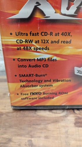 New Sealed Xtasy Visiontek 40X CD-RW Drive 48X Read Speeds With Smart Burn - Picture 4 of 9
