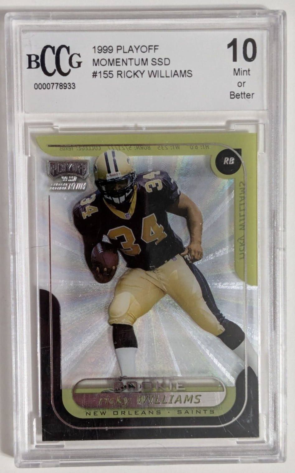 Ricky Williams Rookie Card 1999 Playoff Momentum SSD - Rookie Ricky Williams #155 (RC) for sale ...