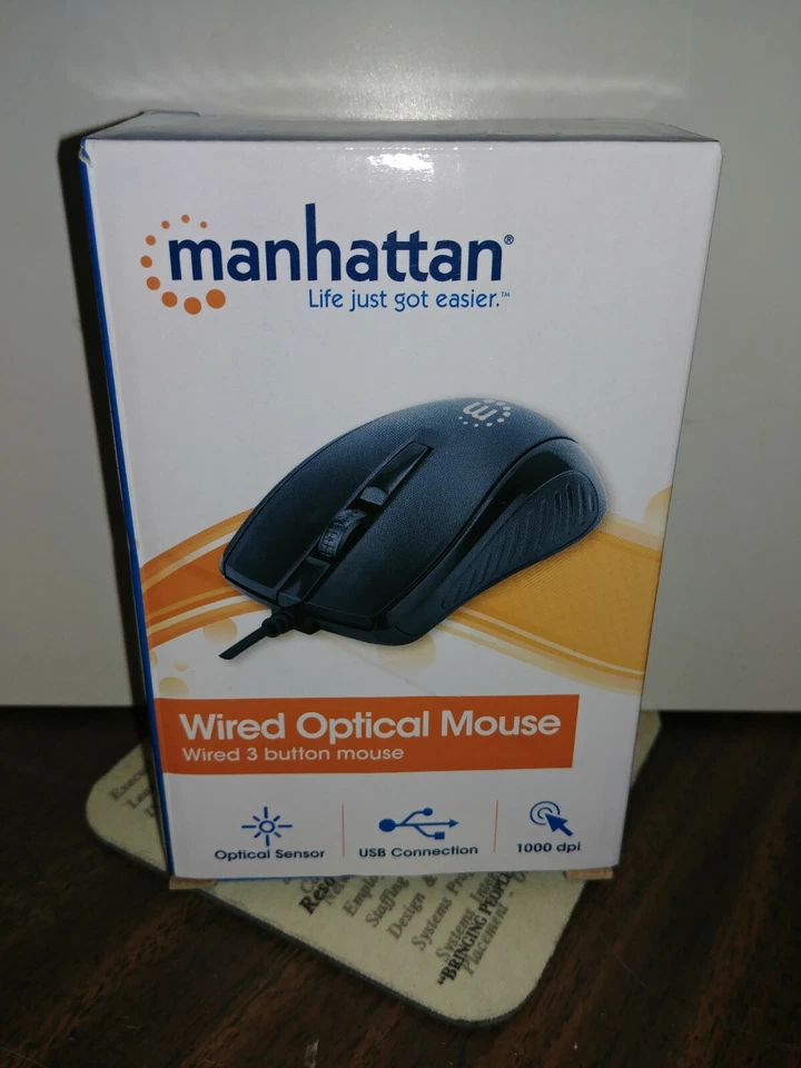 Manhattan Mouse 179331 USB Wired Black 1000dpi - Image 2 of 3