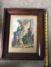 P. RUBENS THE DESCENT FROM THE CROSS BIBLICAL GERMAN ENGRAVING ART PRINT ANTIQUE