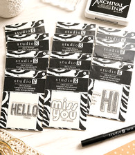 New Set of 13 Hampton Art Studio G Scrapbooking Clear Stamps