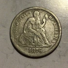 1876-CC Seated Liberty Dime, VF+. STC! C187