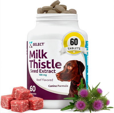 K9 Select Milk Thistle Dog Liver Supplement 100Mg | Liver Support & Detox for Do