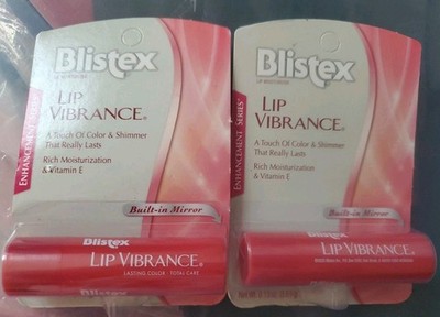 LOT OF 2 Blistex Lip Vibrance Color & Shimmer Lip Protectant Balm Pink Tint NIP 