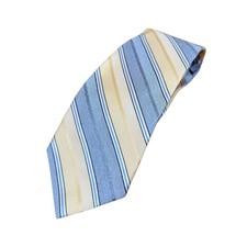 Brooks Brothers Striped Silk Necktie Yellow Blue Gray Men's Made in USA