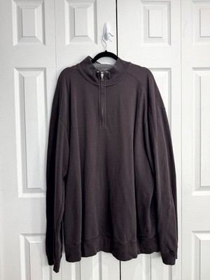 Robert Talbott Quarter-Zip Sweater Men's Brown 2XL Long Sleeve Pullover Casual