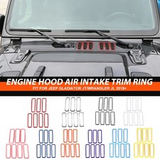 7pc Engine Hood Vent Frame Trim Cover Bezels For Jeep Wrangler Jl Gladiator Jt
