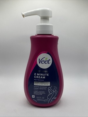 Veet Professional 2 Minute Cream for All Skin Types with Shea Butter, Full Bikin