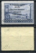 LJUBLJANA OCC. ITALIAN 1941 AIRMAIL 50d BLUE GREY MNH** CAT. 10