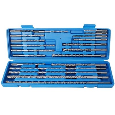 20pcs SDS-Plus Rotary Hammer Drill Bit Set w/Storage Case for Concrete & Stone