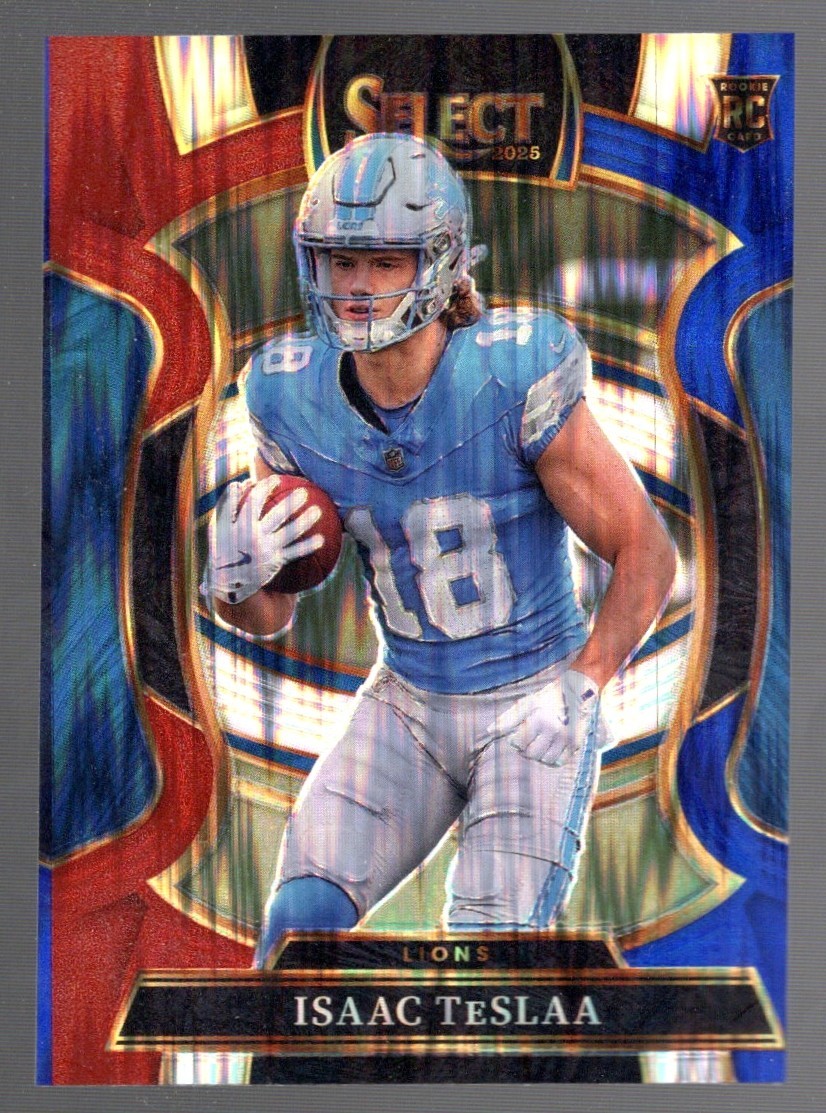 2025 Panini Select - Concourse Isaac Red & Blue Shock Prizm Teslaa #70  (RC)