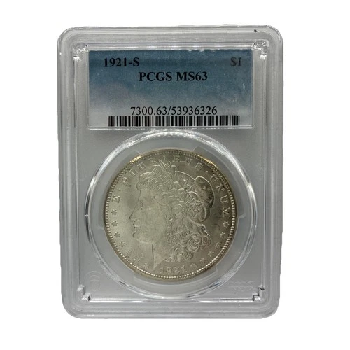1921 S Morgan Silver Dollar $1 PCGS MS63 Micro S