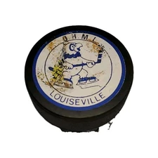 LOUISVILLE OHML VINTAGE OFFICIAL HOCKEY PUCK VICEROY MFG. MADE IN 🇨🇦