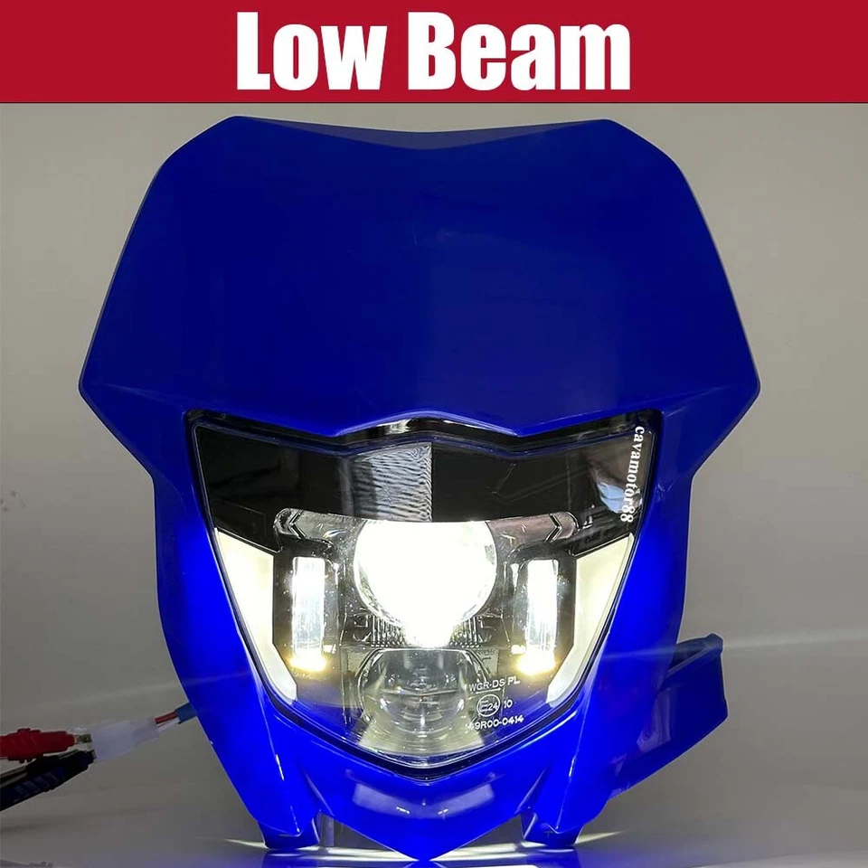 Faro LED con carenado azul DRL haz alto/bajo para Yamaha YZ250F YZ250FX YZ450F Foto 3 de 4