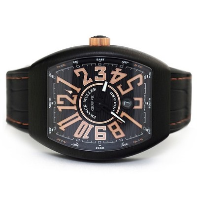 Franck Muller Vanguard Black Titanium Rose Gold Wristwatch V45 SC DT TT NR BR NR