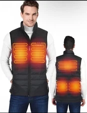 Heated Electric Vest with Battery Pack by Leapsee Fleece Lightweight Large New