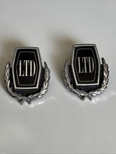 A Pair Of 1973 Ford Ltd Chrome Roof Pillar Emblem Badges