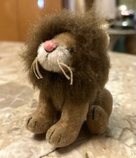 Vintage Miniature Jointed Lion Velvet/Mohair Steiff