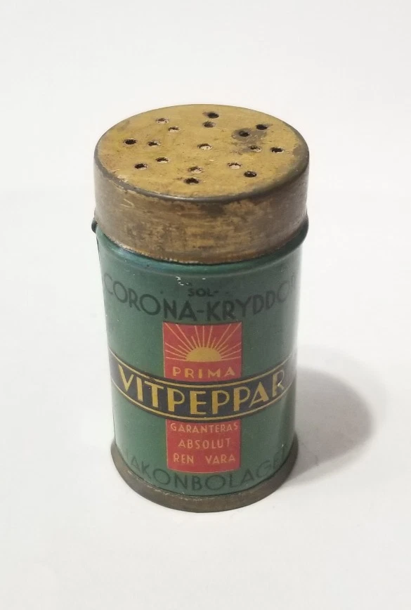 Publicidad coleccionable vintage Sol Corona Vitpeppar Spice Tin Suecia Foto 2 de 4