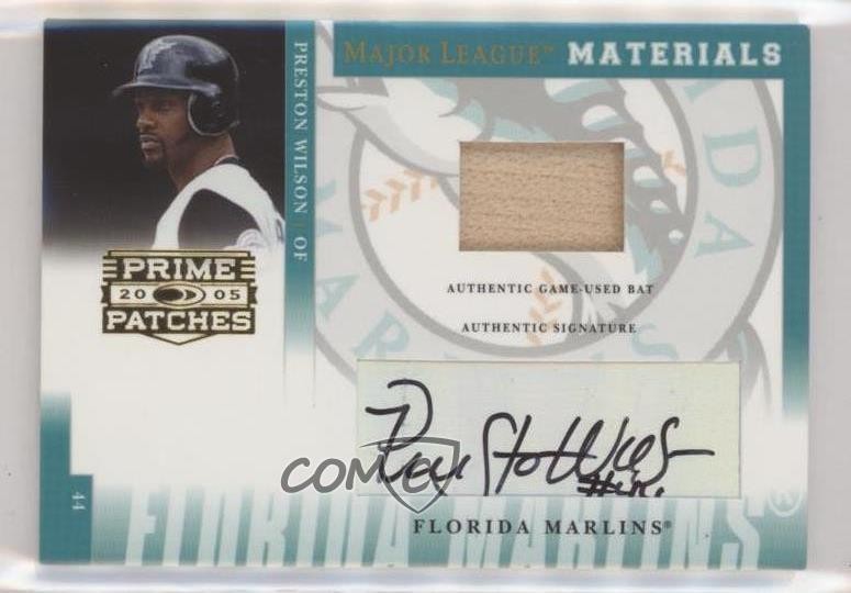 2005 Donruss Prime Patches Bat Signatures 32/100 Preston Wilson #MLM-9 Auto 3p9