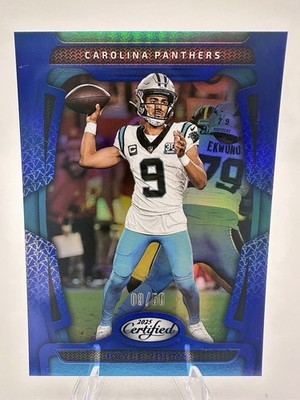2025 Panini Certified Bryce Young #14 Mirror Blue 9/50 Jersey # and Color Match