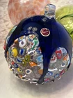 STUNNING IMPERIO ROSSI MURANO SIGNED Millefiori Glass Cobalt Drip W/Gold