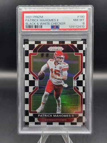 🔥🔥Patrick Mahomes 2021 Prizm Black And White Checker #190 PSA 8 NM-MT🔥🔥