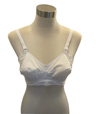 Retro Vtg White Vanity Fair Circle Stitch Pointy Bullet Bra 36 B Pinup Girl