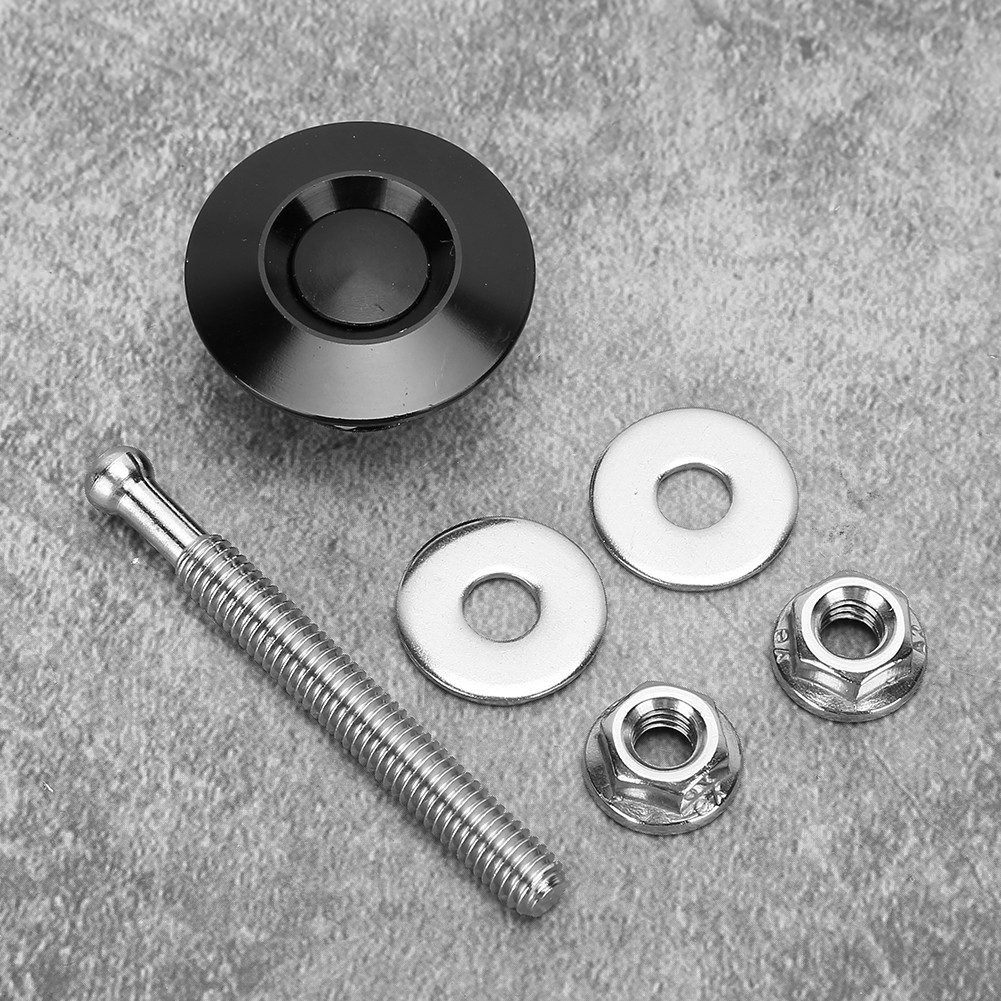Black 30mm / 1.2in Car Push Button Quick Release Hood Pins Bonnet Lock